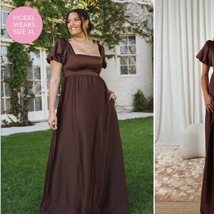 Show Me Your MuMu Brown Luxe Satin Bridesmaid Dress